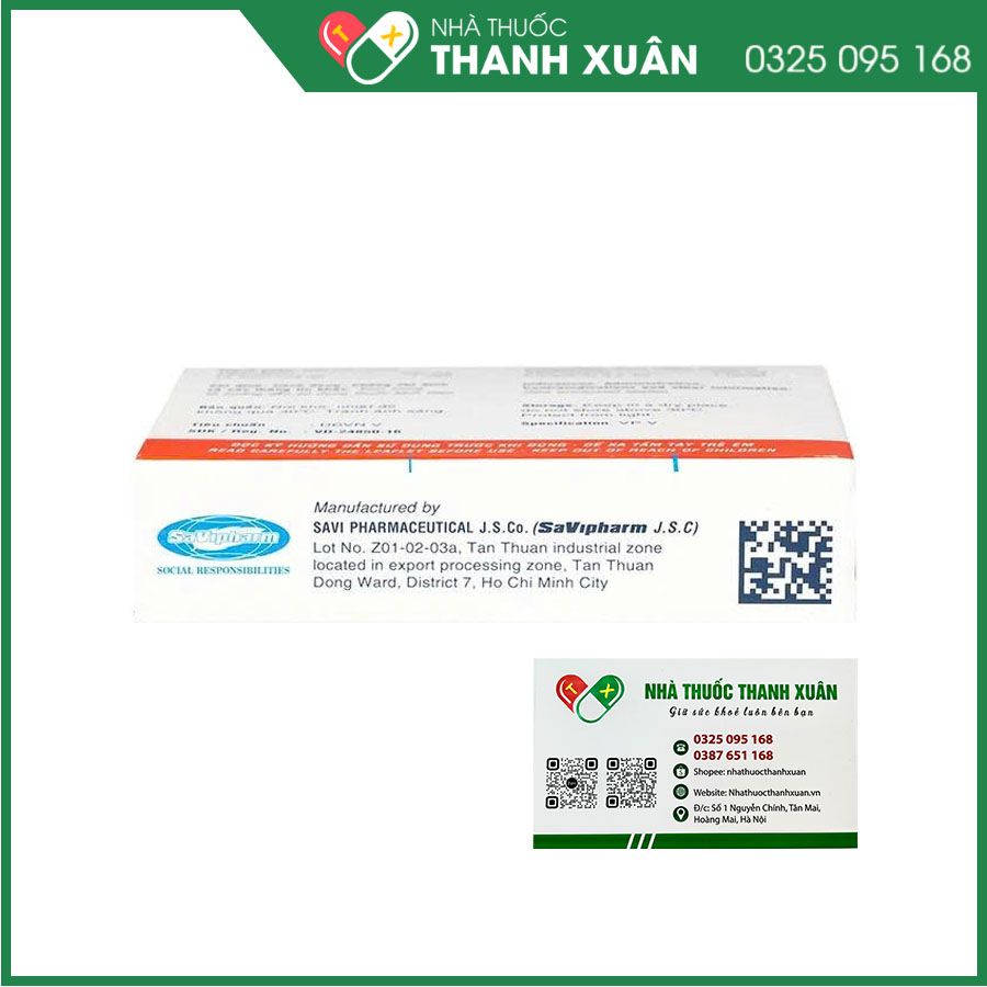 SaVi Albendazol 200 điều trị nhiễm ký sinh trùng